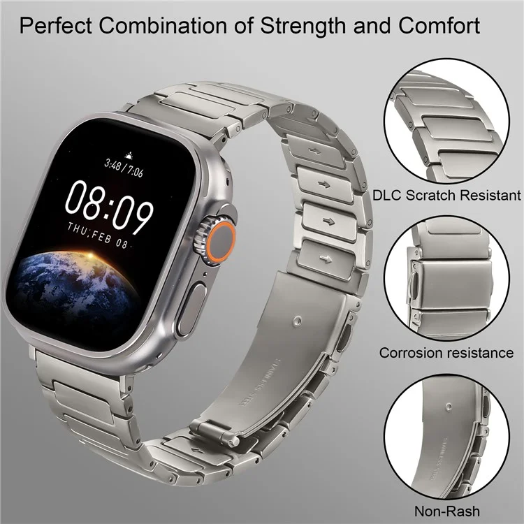 Metallarmband für Apple Watch Series 10 9 8 7 SE 6 5 4 3 2 1 42 mm 41 mm 40 mm 38 mm, verstellbarer Uhrenarmband, Titan