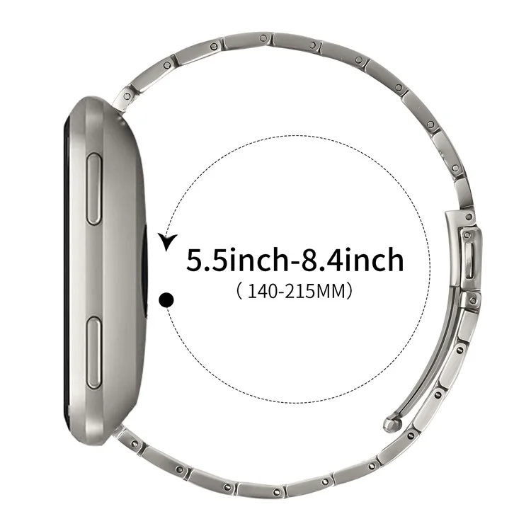Metal Watch Band for Samsung Galaxy Watch 46mm Adjustable Watch Strap - Titanium