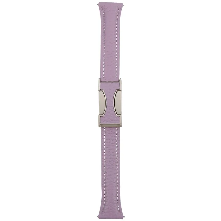 Cinturino in vera pelle di mucca da 22 mm per Huawei Watch GT 5 Pro 46 mm / GT 5 46 mm / GT 4 46 mm, texture a litchi, fibbia magnetica - Viola