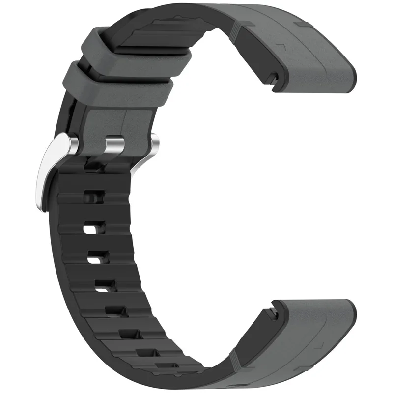 26mm Watch Band For Garmin Enduro 3 / Fenix 8 51mm / Instinct 2X Leather Coated Silicone Adjustable Length Strap - Grey