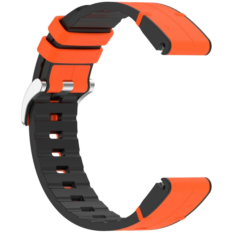 20mm Watch Band For Garmin Fenix 8 43mm / Descent MK3i / Fenix 7S Leather Coated Silicone Adjustable Length Strap - Orange