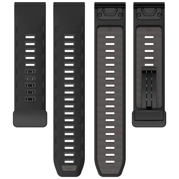 Pulseira de relógio de 22 mm para Garmin Fenix 8 47 mm / Fenix E 47 mm / Quatix 7 Pro, com fivela dobrável magnética e respirável de silicone - Laranja+Preto