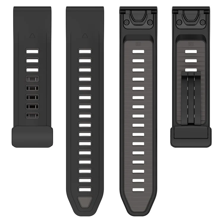 Cinturino per orologio da 20 mm per Garmin Fenix 8 43 mm / Descent MK3i / Fenix 7S, cinturino in silicone traspirante con chiusura magnetica pieghevole - Arancione+Nero