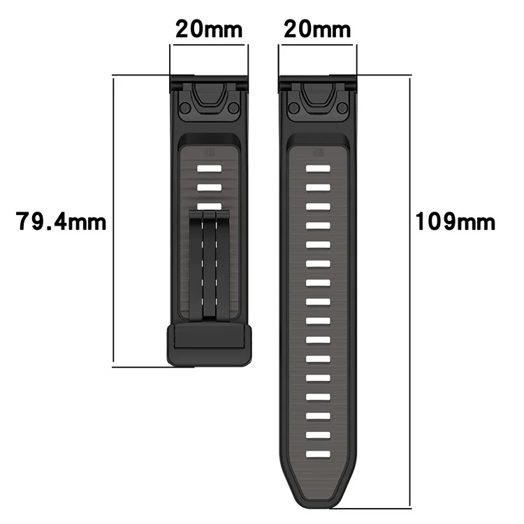 Cinturino per orologio da 20 mm per Garmin Fenix 8 43 mm / Descent MK3i / Fenix 7S, cinturino in silicone traspirante con chiusura magnetica pieghevole - Arancione+Nero