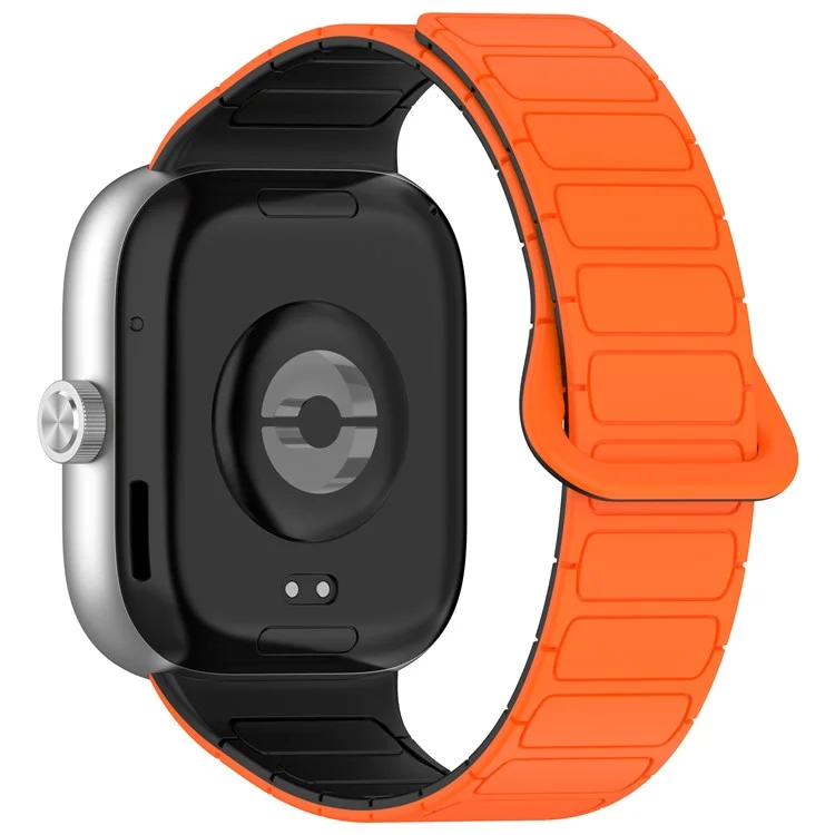 Сменный силиконовый ремешок для часов Redmi Watch 5 с обратной пряжкой и магнитным браслетом - Оранжевый+Черный