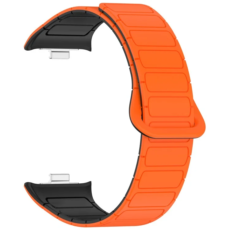 Сменный силиконовый ремешок для часов Redmi Watch 5 с обратной пряжкой и магнитным браслетом - Оранжевый+Черный
