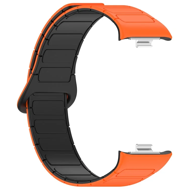 Сменный силиконовый ремешок для часов Redmi Watch 5 с обратной пряжкой и магнитным браслетом - Оранжевый+Черный