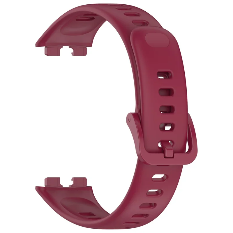Silicone Watch Strap for Huawei Band 9 NFC  /  9  /  8 NFC  /  8 Adjustable Replacement Wrist Band - Wine Red