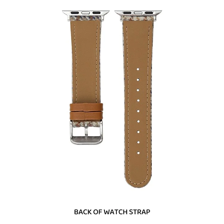 Correa de reloj para Apple Watch Series 10 Ultra 9 8 7 SE 6 5 4 3 2 1 de 46 mm, 49 mm, 45 mm, 44 mm, 42 mm, correa de lana y cuero vintage - Avena