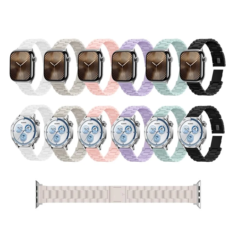 Ремешок для часов Apple Watch Series 10 Ultra 9 8 7 SE 6 5 4 3 2 1 46 мм 49 мм 45 мм 44 мм 42 мм, магнитная застежка, конфетный 3-бусинный браслет - белый