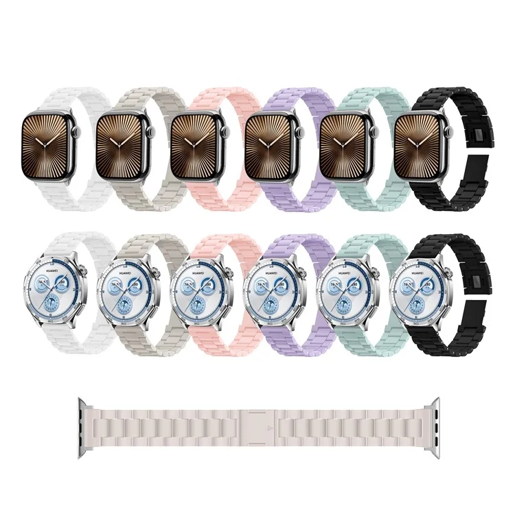 Cinturino per Apple Watch Serie 10 9 8 7 SE 6 5 4 3 2 1 42mm 41mm 40mm 38mm Chiusura magnetica Candy 3-Bead Wrist Strap - Bianco