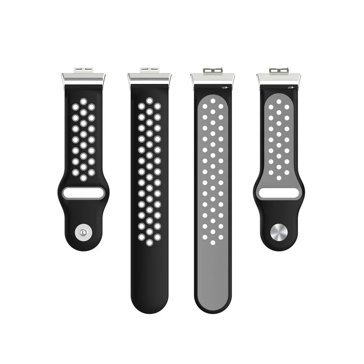 Banda deportiva de silicona de dos colores como repuesto para la muñeca del reloj Huawei Watch Fit TIA-B09 - Negro/Gris