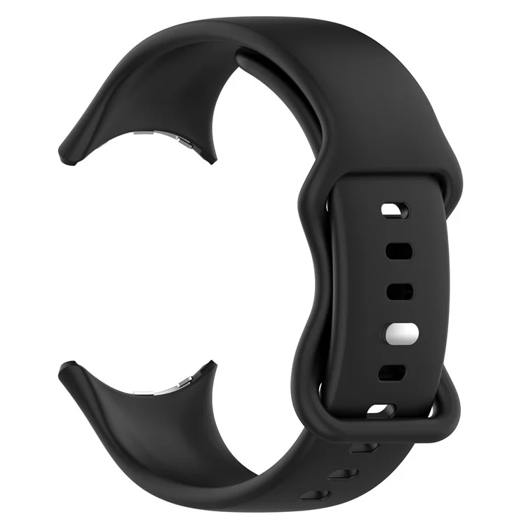 For Google Pixel Watch 3 45mm Silicone Watch Band Adjustable Strap Replacement Wristband - Black