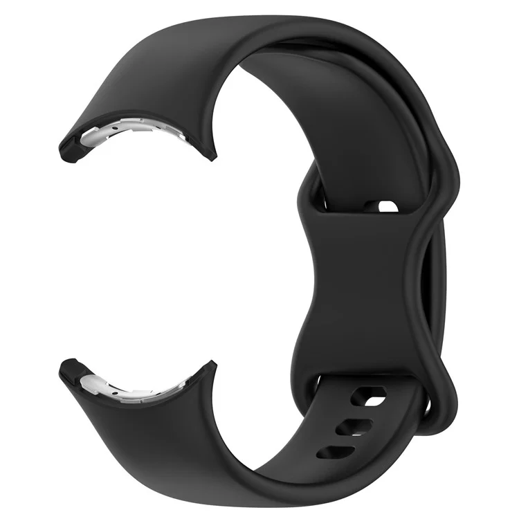 For Google Pixel Watch 3 45mm Silicone Watch Band Adjustable Strap Replacement Wristband - Black