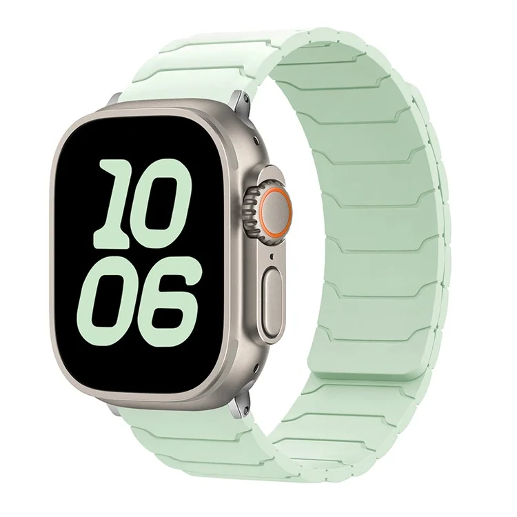 Cinturino magnetico in silicone KALEBOL per Apple Watch Series 10 Ultra 9 8 7 SE 6 5 4 3 2 1 da 46mm 49mm 45mm 44mm 42mm - Menta chiaro