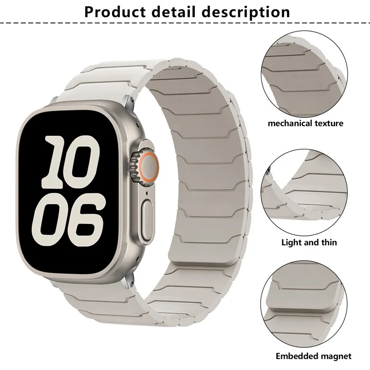 Cinturino magnetico in silicone KALEBOL per Apple Watch Series 10 Ultra 9 8 7 SE 6 5 4 3 2 1 da 46mm 49mm 45mm 44mm 42mm - Menta chiaro