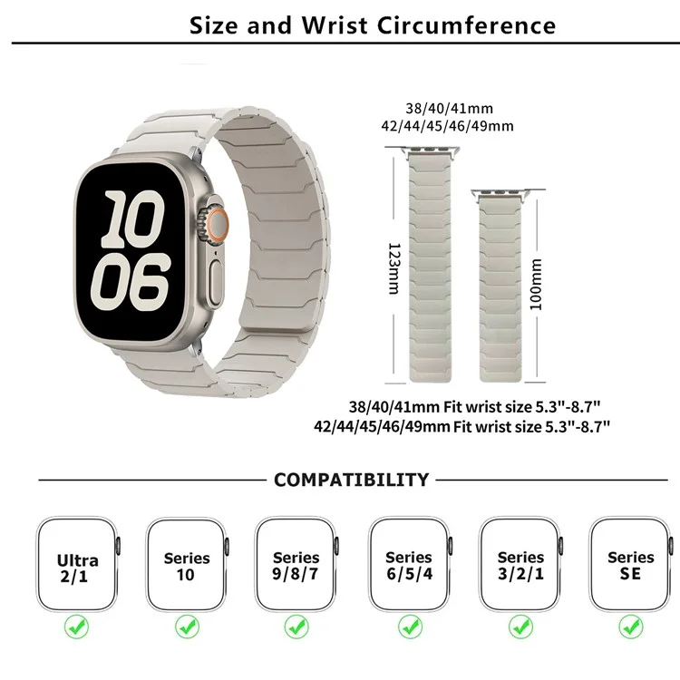 Cinturino magnetico in silicone KALEBOL per Apple Watch Series 10 Ultra 9 8 7 SE 6 5 4 3 2 1 da 46mm 49mm 45mm 44mm 42mm - Menta chiaro