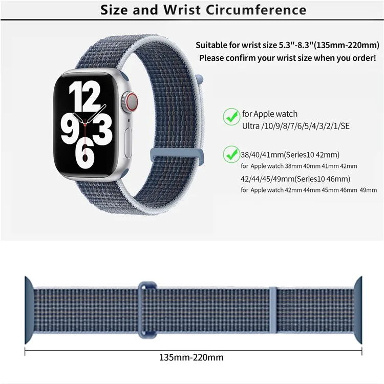 Нейлоновый ремешок для часов KALEBOL для Apple Watch Series 10 Ultra 9 8 7 SE 6 5 4 3 2 1 46мм 49мм 45мм 44мм 42мм - Storm Black
