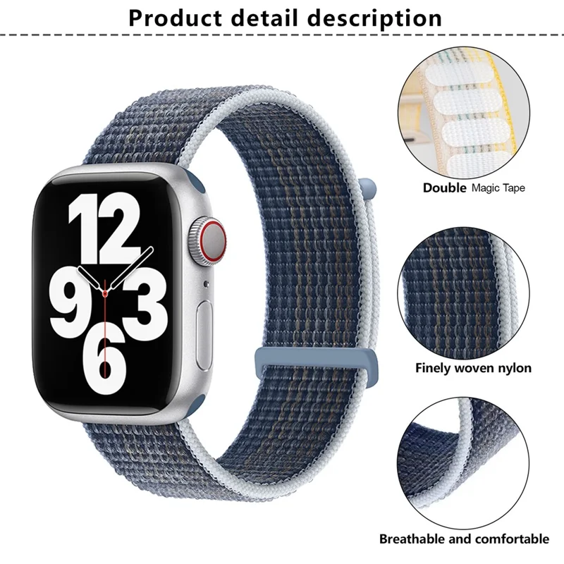 KALEBOL Nylon Watch Band for Apple Watch Ultra 3 2 1 49mm / Series 11 10 46mm / 9 8 7 45mm / SE3 SE2 SE 6 5 4 44mm / 3 2 1 42mm Wrist Strap - Deep Navy Blue