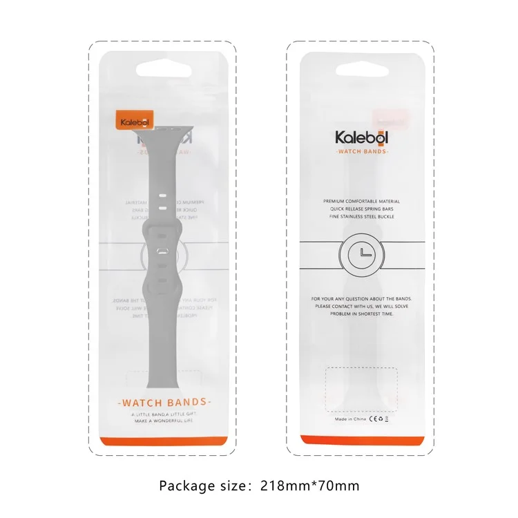 Pulseira de silicone KALEBOL para Apple Watch Series 10 Ultra 9 8 7 SE 6 5 4 3 2 1 46mm 49mm 45mm 44mm 42mm com fivela borboleta - Preto + Laranja