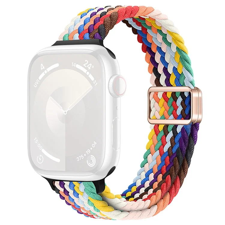 Cinturino per orologio intrecciato KALEBOL per Apple Watch Series 10 Ultra 9 8 7 SE 6 5 4 3 2 1 46mm 49mm 45mm 44mm - Arcobaleno ufficiale
