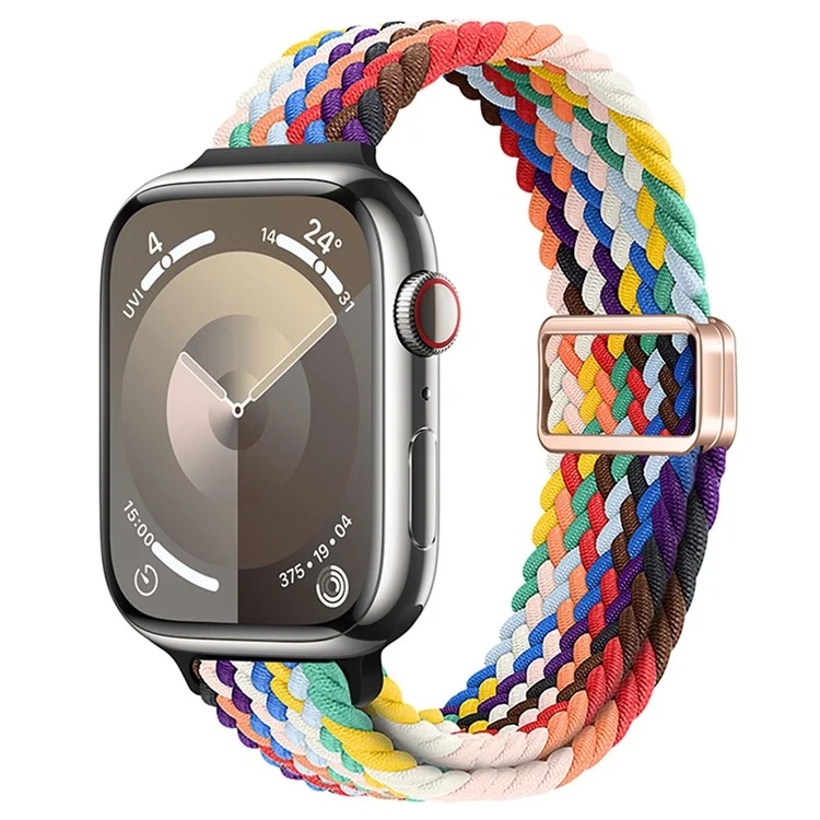Cinturino per orologio intrecciato KALEBOL per Apple Watch Series 10 Ultra 9 8 7 SE 6 5 4 3 2 1 46mm 49mm 45mm 44mm - Arcobaleno ufficiale