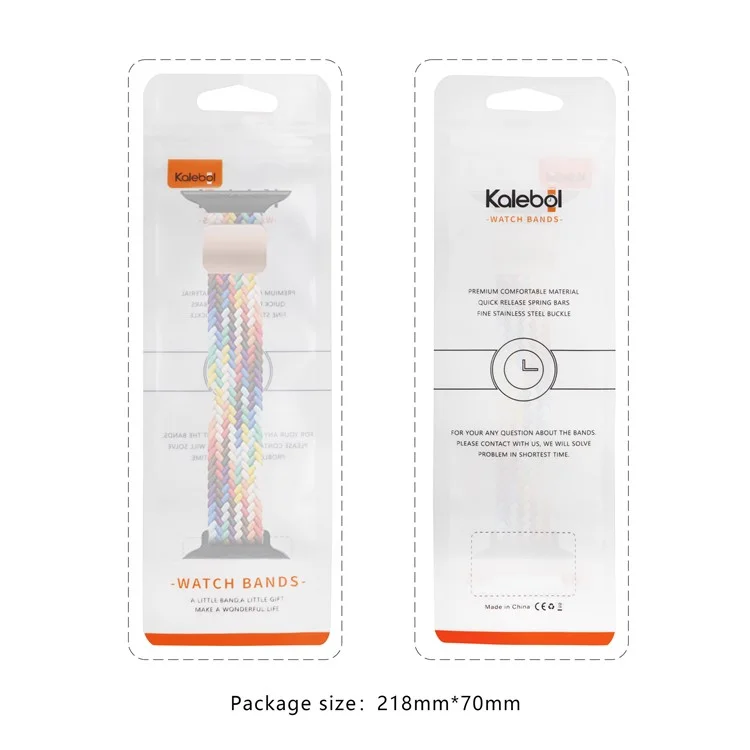 Cinturino per orologio intrecciato KALEBOL per Apple Watch Series 10 Ultra 9 8 7 SE 6 5 4 3 2 1 46mm 49mm 45mm 44mm - Arcobaleno ufficiale