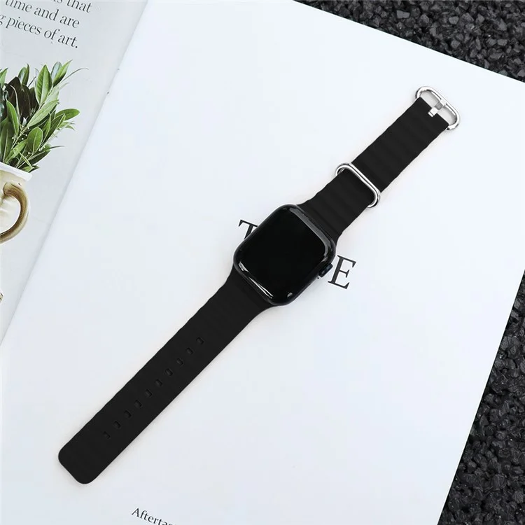 Cinturino in silicone per Apple Watch Series 10 9 8 7 SE 6 5 4 3 2 1 da 42 mm, 41 mm, 40 mm, 38 mm KALEBOL Ocean - Nero