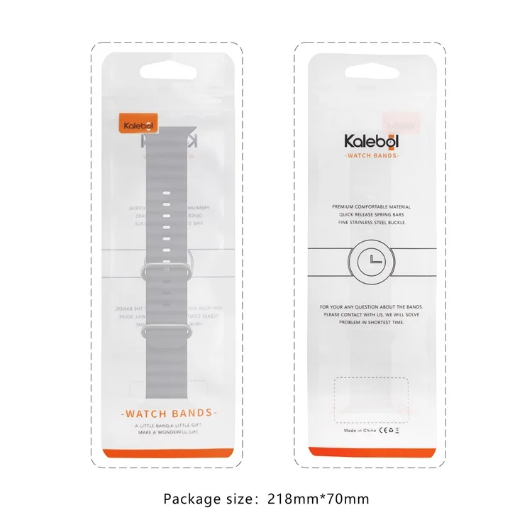 Cinturino in silicone per Apple Watch Series 10 9 8 7 SE 6 5 4 3 2 1 da 42 mm, 41 mm, 40 mm, 38 mm KALEBOL Ocean - Nero