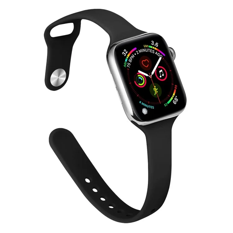 Cinturino in silicone KALEBOL per Apple Watch Serie 10 9 8 7 SE 6 5 4 3 2 1 da 42 mm, 41 mm, 40 mm, 38 mm - Nero