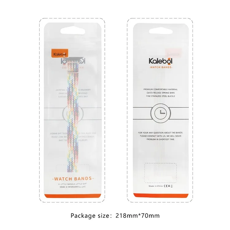 KALEBOL gewebtes Armband für Apple Watch Series 10 Ultra 9 8 7 SE 6 5 4 3 2 1 46mm 49mm 45mm 44mm 42mm, elastischer Nylonriemen - Regenbogen