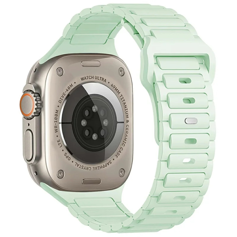 KALEBOL Watch Strap for Apple Watch Series 10 Ultra 9 8 7 SE 6 5 4 3 2 1 46mm 49mm 45mm 44mm 42mm Three Bead Silicone Band - Mint Green