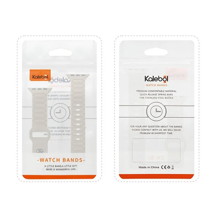 KALEBOL Watch Strap for Apple Watch Series 10 Ultra 9 8 7 SE 6 5 4 3 2 1 46mm 49mm 45mm 44mm 42mm Three Bead Silicone Band - Baby Blue