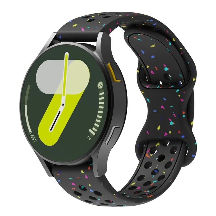 KALEBOL 20mm Silicone Strap for Samsung Galaxy Watch6 / 5 Pro / 5 / GarminActive 5 Butterfly Clasp Watch Band - Black