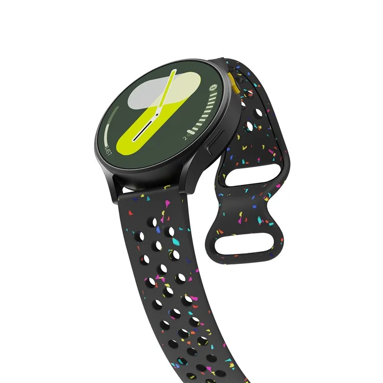 KALEBOL 20mm Silicone Strap for Samsung Galaxy Watch6 / 5 Pro / 5 / GarminActive 5 Butterfly Clasp Watch Band - Black