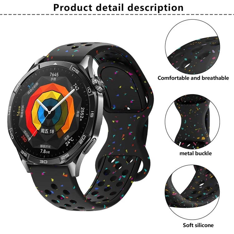 KALEBOL 20mm Silicone Strap for Samsung Galaxy Watch6 / 5 Pro / 5 / GarminActive 5 Butterfly Clasp Watch Band - Black