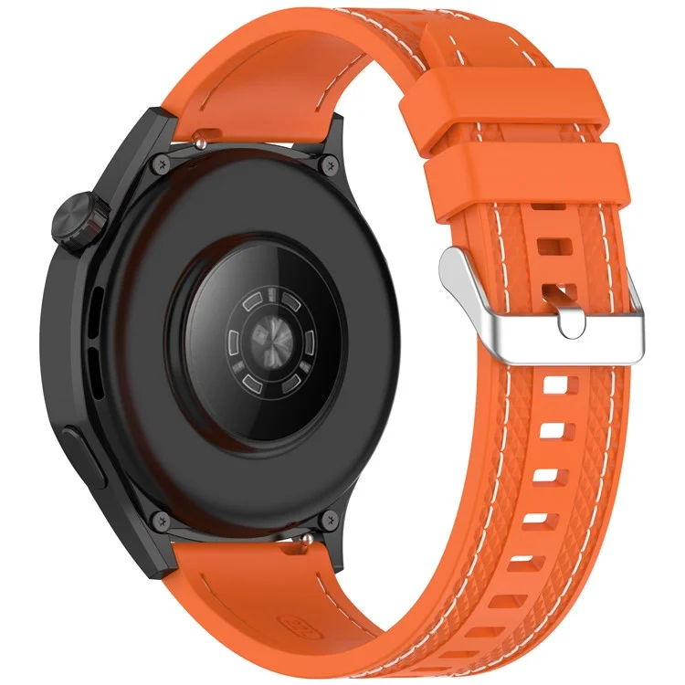 Für Huawei Watch GT 5 46mm / GT 4 46mm Silikonarmband mit genähtem Design, 22mm Breite - Orange