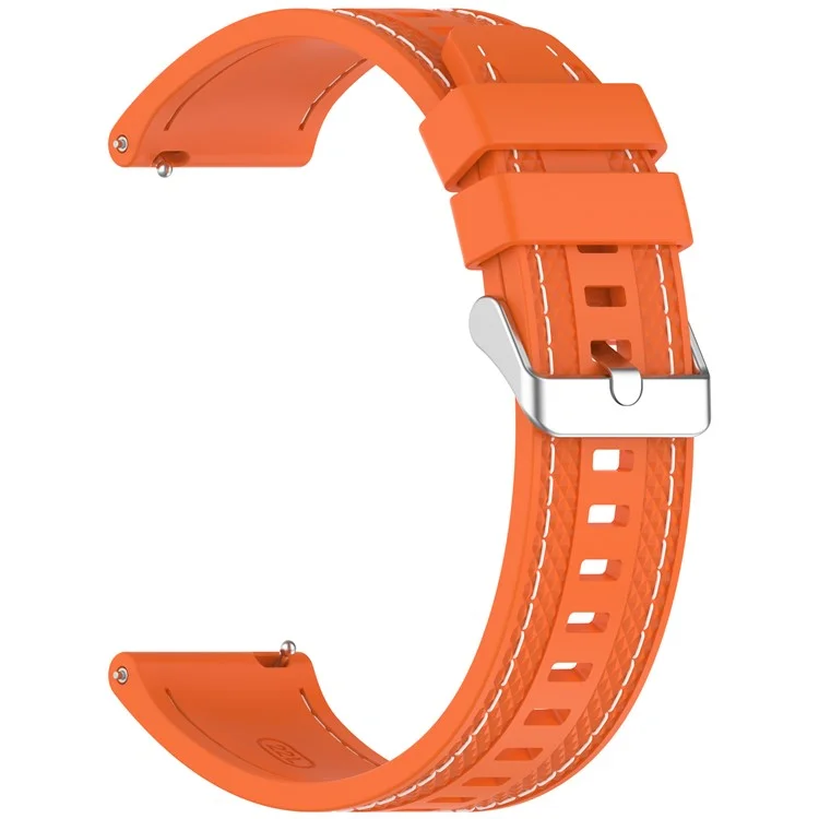 Für Huawei Watch GT 5 46mm / GT 4 46mm Silikonarmband mit genähtem Design, 22mm Breite - Orange