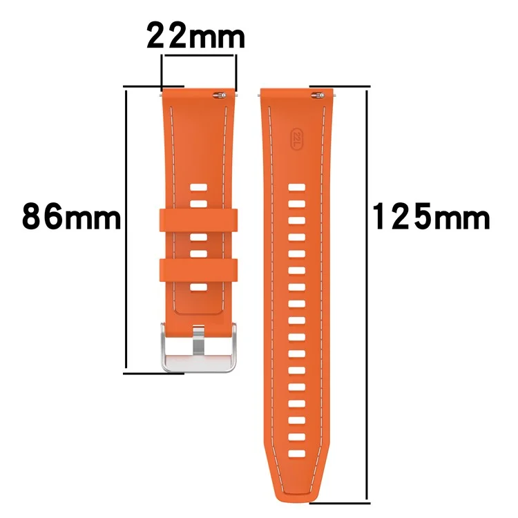Für Huawei Watch GT 5 46mm / GT 4 46mm Silikonarmband mit genähtem Design, 22mm Breite - Orange