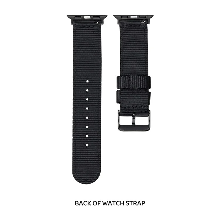 Холщовый ремешок для Apple Watch Series 10 9 8 7 SE 6 5 4 3 2 1 42 мм 41 мм 40 мм 38 мм - Черный