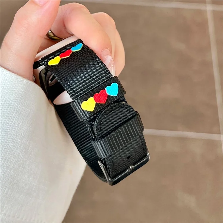 Холщовый ремешок для Apple Watch Series 10 9 8 7 SE 6 5 4 3 2 1 42 мм 41 мм 40 мм 38 мм - Черный