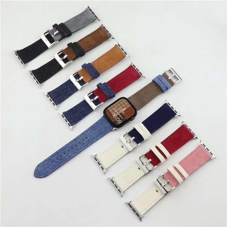 Bracelet de montre bicolore pour Apple Watch Séries 10 Ultra 9 8 7 SE 6 5 4 3 2 1 46mm 49mm 45mm 44mm 42mm - Blanc + Rose