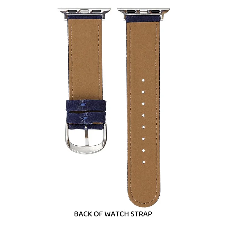 Pulseira de relógio de jeans para Apple Watch Series 10 Ultra 9 8 7 SE 6 5 4 3 2 1 46mm 49mm 45mm 44mm 42mm - Estrela de cachorro bordada - Azul