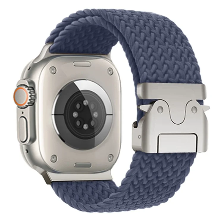 Braided Strap for Apple Watch Series 10 Ultra 9 8 7 SE 6 5 4 3 2 1 46mm 49mm 45mm 44mm 42mm Watch Band 24mm Parachute Buckle - Blue