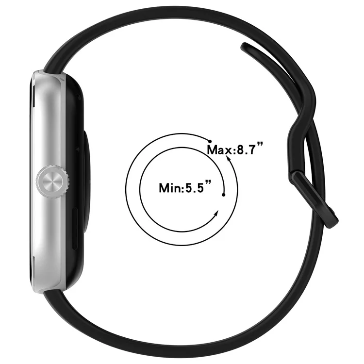 Correa de silicona para Xiaomi Redmi Watch 5 Esim / Watch 5 / Watch 4 / Smart Band 9 Pro / 8 Pro con hebilla negra - Gris oscuro