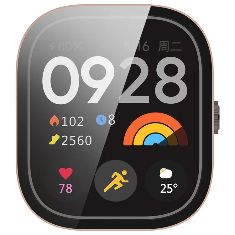 Per Xiaomi Redmi Watch 5 eSIM / Custodia per orologio 5 in PC rigido con pellicola protettiva in vetro temperato - Rosa