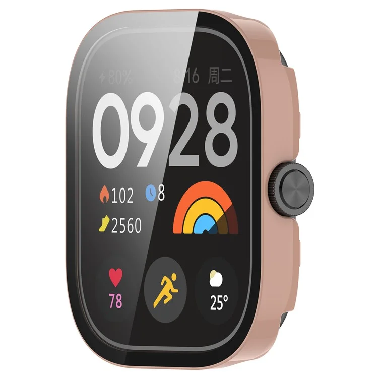 Per Xiaomi Redmi Watch 5 eSIM / Custodia per orologio 5 in PC rigido con pellicola protettiva in vetro temperato - Rosa