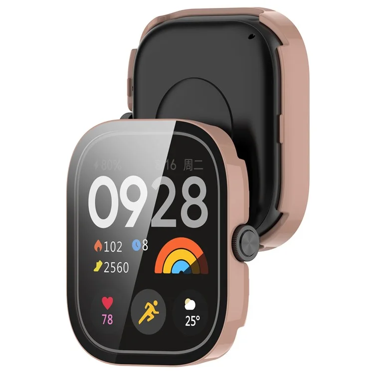 Per Xiaomi Redmi Watch 5 eSIM / Custodia per orologio 5 in PC rigido con pellicola protettiva in vetro temperato - Rosa
