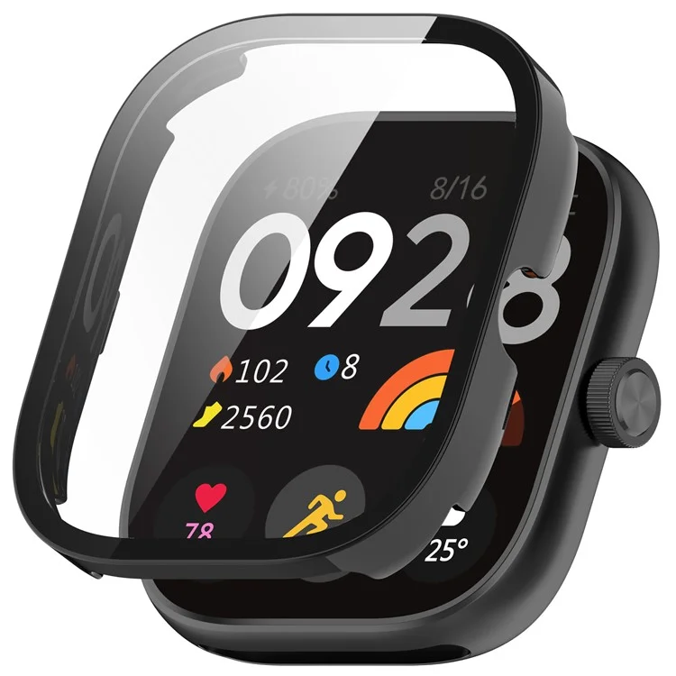 For Xiaomi Redmi Watch 5 eSIM  /  Watch 5 Watch Case Hard PC Protective Cover with Tempered Glass Screen Film - Black