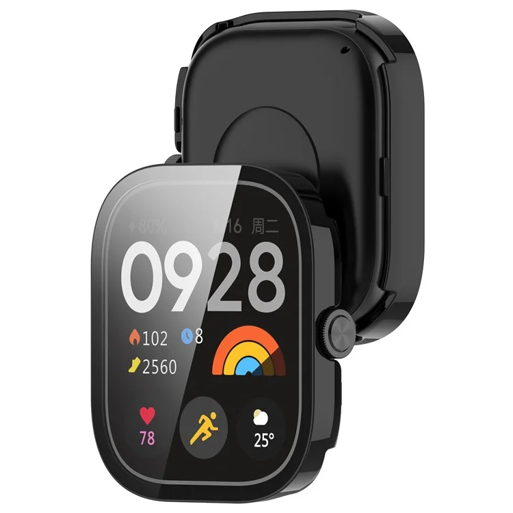 For Xiaomi Redmi Watch 5 eSIM  /  Watch 5 Watch Case Hard PC Protective Cover with Tempered Glass Screen Film - Black